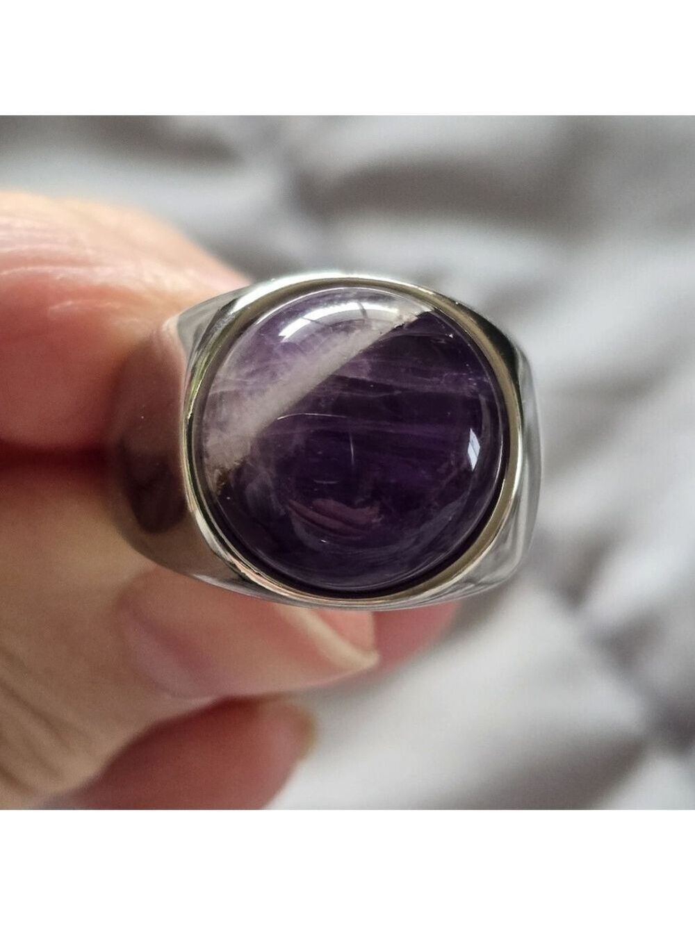 Silver Ring with Purple Stone